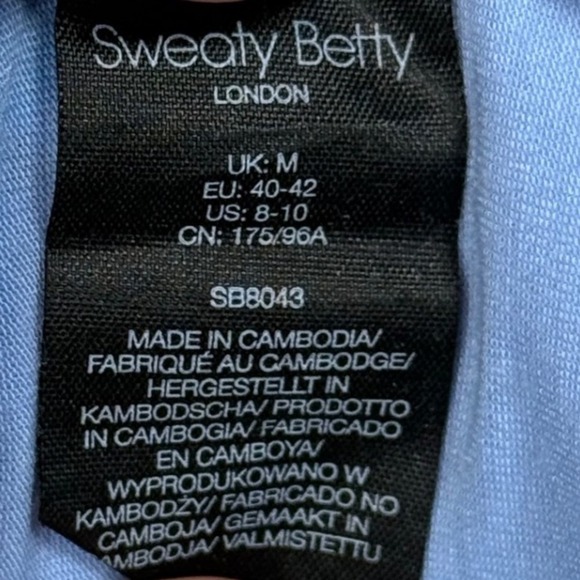 SWEATY BETTY Haste Run Long Sleeve Shirt, Blue Running Shirt, Size 8-10 - Picture 7 of 8